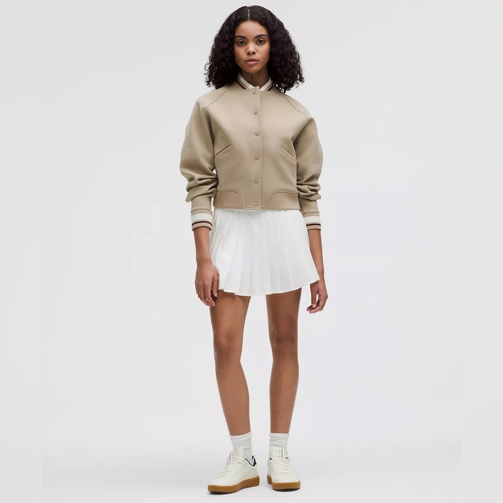 Lululemon NWT SOLD OUT $168 Snap-Front Collegiate Jacket Sheer Oak color